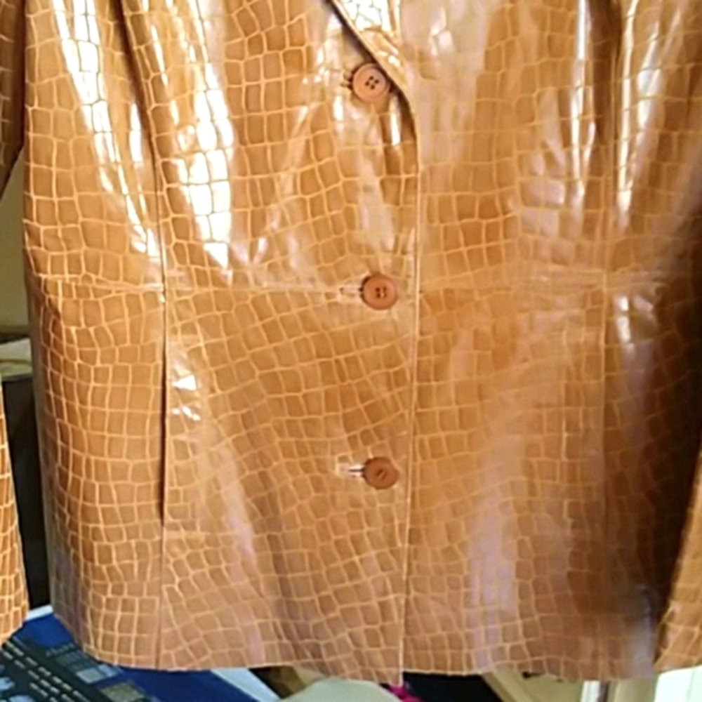 Leather embossed jkt NWT - Picture 3 of 7